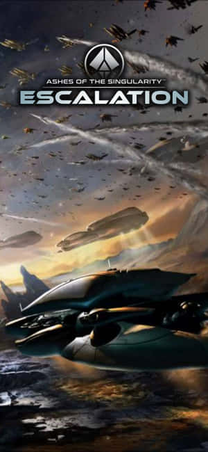 未來戰艦在日落時於燒焦行星上方交戰。 — Pixel 8 壁紙