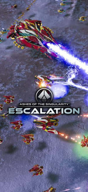 來自遊戲《Ashes of the Singularity Escalation》的太空船在太空戰鬥中發射雷射。 — Pixel 7 壁紙