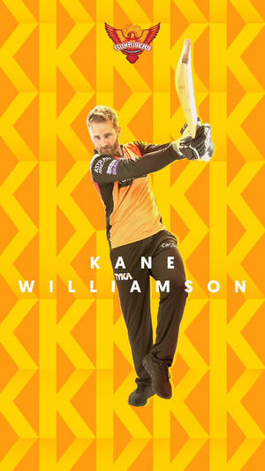 板球運動員Kane Williamson身穿球隊制服擺出動作姿勢。 — 海德拉巴日出者 壁紙