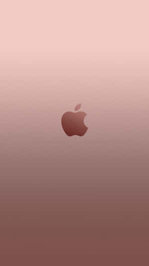 Apple標誌置於柔和玫瑰漸變背景中央 — 玫瑰金 壁紙