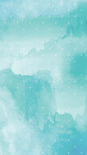 抽象水彩背景，帶有青綠色與淺綠色調及白色雨滴形狀。 — 水彩 壁紙