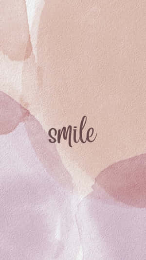 水彩背景，帶有草書的「smile」字樣。 — 明亮 壁紙