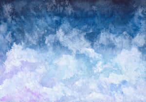 粉彩水彩雲朵以藍色、薰衣草和白色在夢幻的天空中飄移。 — 水彩 壁紙