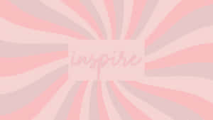 粉紅色和紫紅色放射狀條紋從中央文字 inspire 放射，帶有復古紋理。 — 粉紅色美學桌面 壁紙