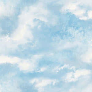 粉藍色天空，有柔軟的雲朵和閃爍的粒子輕輕飄浮。 — 美學雲朵 壁紙