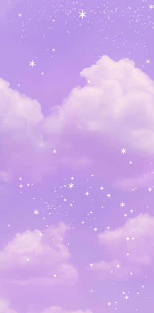 紫色天空，雲朵和閃爍的星星營造出夢幻般的魔法氛圍。 — 星星 壁紙