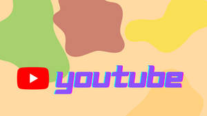 在色彩繽紛的抽象背景上，帶有柔和粉彩形狀的 YouTube 標誌。 — YouTube 標誌 壁紙