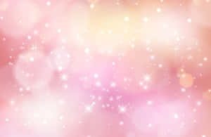 粉紅與黃色漸變，帶有閃爍星星和發光燈光。 — 閃爍 壁紙