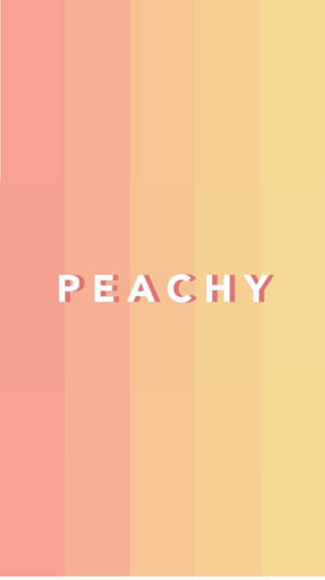 蜜桃漸變背景，白色文字顯示「PEACHY」。 — 漸層 壁紙