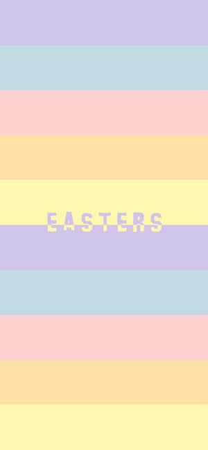 粉彩彩虹條紋中央有EASTER字樣。 — iPhone 17 Pro 壁紙
