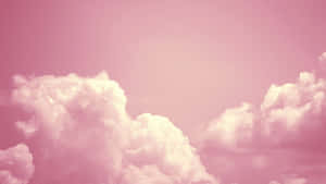 粉紅天空，蓬鬆的白雲輕輕飄動 — 粉嫩粉彩美學 壁紙
