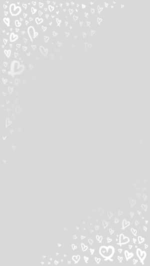 灰色壁紙，角落有白色愛心圖案。 — 美學愛心 壁紙