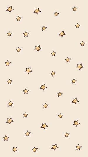 米色壁紙，散落金色星星。 — 插畫 壁紙