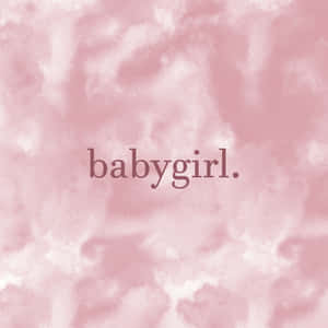 粉紅色水彩背景，中央文字顯示「babygirl」。 — 可愛粉色女孩 壁紙