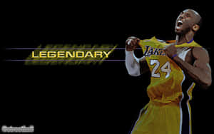 柯比布萊恩撕開他的湖人球衣，身後「LEGENDARY」文字發光。 — 科比· Bryant 壁紙