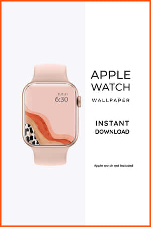 帶有桃色漸變和豹紋圖案桌布設計的Apple Watch。 — 手錶 GIF 壁紙