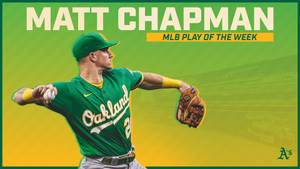 棒球運動員 Matt Chapman 身穿綠色奧克蘭制服投擲棒球。 — 運動 壁紙