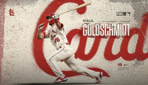 棒球選手 Paul Goldschmidt 身穿紅雀隊球衣揮棒。 — 酷棒球 壁紙