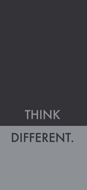 在雙色調灰色背景上的粗體文字THINK DIFFERENT。 — iPhone 18 Pro 壁紙