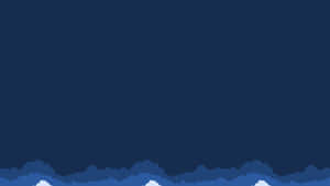 深海軍藍背景上的層疊藍色波浪和白色雲朵。 — 藍天 壁紙