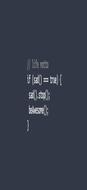 深灰色背景上的白色程式碼文字，帶有激勵人心的程式設計名言 — Pixel 9 Pro XL 壁紙