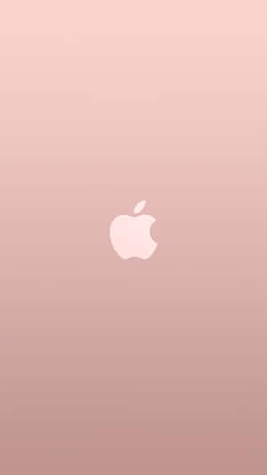 玫瑰金漸變背景，中央有Apple標誌 — 可愛又粉嫩 壁紙