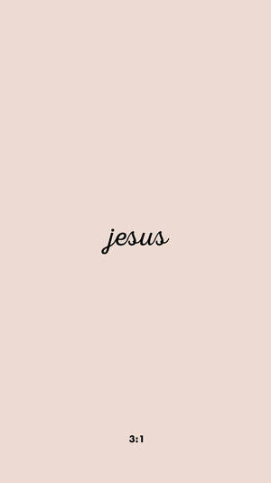 米色背景上帶有 'jesus' 和 '3:1' 的文字桌布 — 聖經經文美學 壁紙