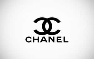 白色紋理背景上的黑色Chanel標誌 — Off white 標誌 壁紙