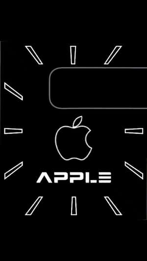黑色背景上的Apple標誌和文字，搭配白色幾何線條 — 手錶 GIF 壁紙