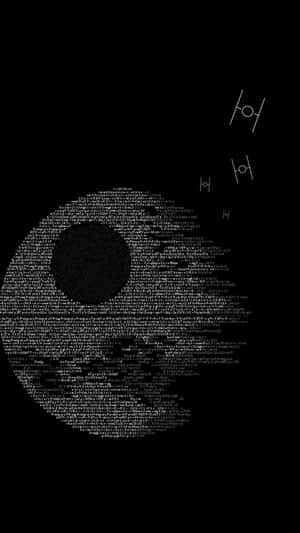 黑色背景上由白色文字和符號組成的骷髏形狀 — 酷炫星際大戰 壁紙