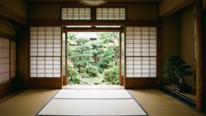 極簡傳統日式室內空間 壁紙