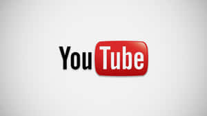 YouTube 標誌，帶有紅色矩形和白色文字，置於白色背景上 — YouTube 標誌 壁紙