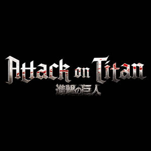 黑色背景上帶有血濺效果的Attack on Titan動畫標誌。 — 進擊的巨人 角色 壁紙