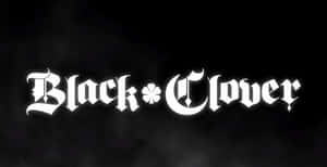 Black Clover 動畫標題標誌，白色哥特字體在黑暗煙霧背景上 — 黑色五葉草 壁紙