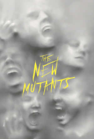 模糊尖叫的面孔，灰色背景上有黃色文字寫著「The New Mutants」。 — iPad 第10代 壁紙