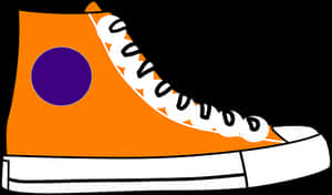橘色高筒Converse插畫