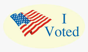 帶有美國國旗和文字 I Voted 的貼紙。 — 選舉 壁紙