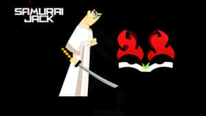 武士傑克身穿白色長袍手持劍，面對一個紅色火焰頭的惡魔。 — 暗黑破壞神 壁紙