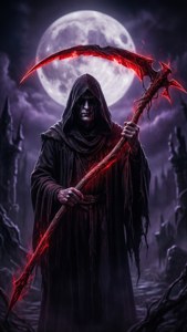 一款黑暗奇幻風格的死神桌布，散發著令人畏懼的『退散』氣息。 — 離開我的手機 壁紙