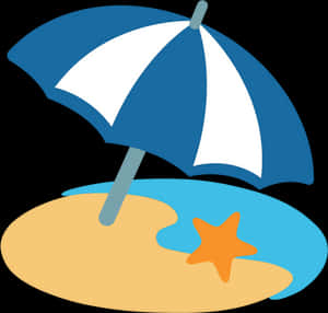 海灘遮陽傘與海星圖案