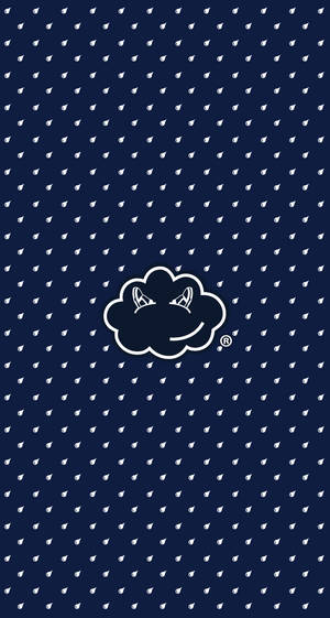 海軍藍色背景，帶有白色雨滴和雲朵標誌。 — 美學藍色 iPhone 壁紙