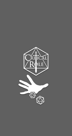 灰色背景上，帶有手和骰子的Critical Role標誌 — 遊戲玩家標誌 壁紙