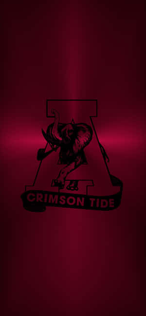 深紅背景上字母A內的黑色大象標誌，附有「Crimson Tide」文字。 — Galaxy A 壁紙