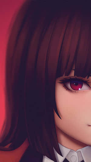 紅眼黑髮的動漫少女，身穿校服 — 不思議遊戯 壁紙