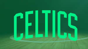 籃球場地上的綠色 Celtics 標誌。 — 波士頓塞爾提克 壁紙