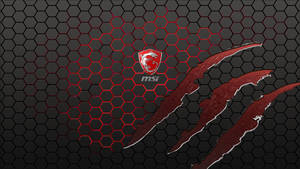 MSI 遊戲標誌，帶有紅色龍和爪痕，背景為六邊形。 — Msi 電競 壁紙