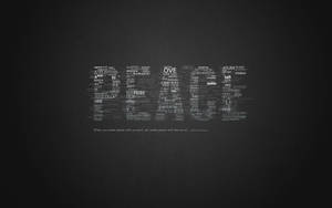 人形文字雲，包含勵志詞語和關於內心平靜的引言。 — Peaceminusone 壁紙