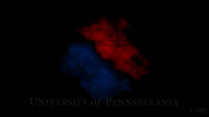 University of Pennsylvania 標誌，紅色和藍色煙霧，黑色背景 — 美式足球 壁紙