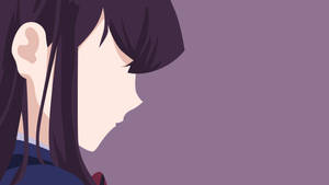 穿著校服的動漫女孩側面，背景為紫色。 — 無尾熊 壁紙