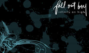 Fall Out Boy 的 Infinity on High 專輯封面藝術，深色背景上有藍綠色漩渦。 — AMOLED 壁紙